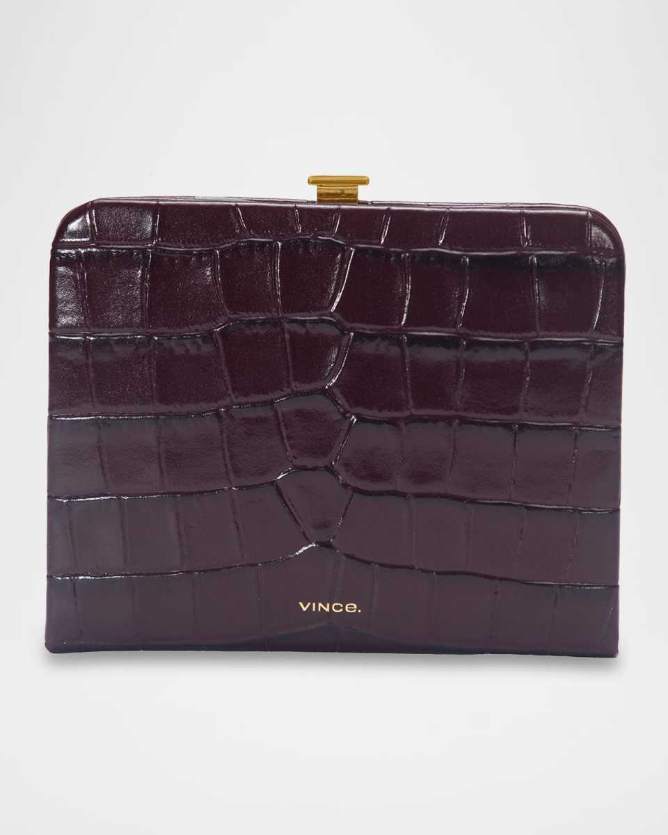 Frame Croc-Effect Leather Wallet